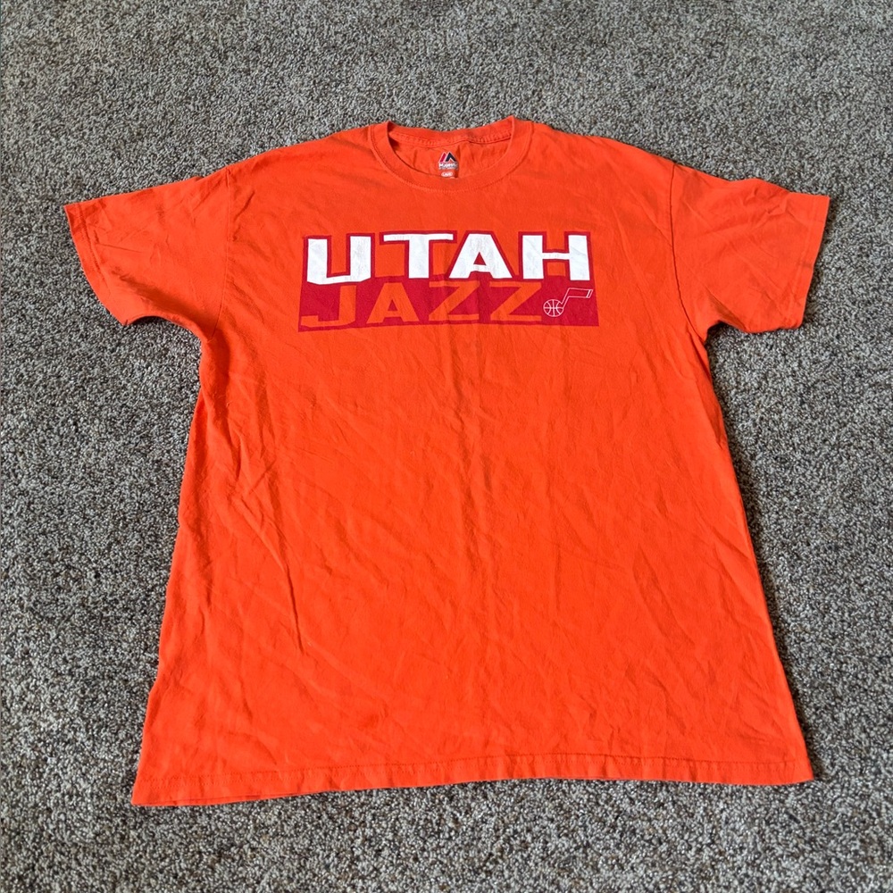 Utah Jazz Orange T-Shirt Donovan Mitchell men’s preloved large nba basketball